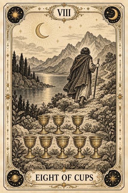 แปดถ้วย — Eight of Cups
