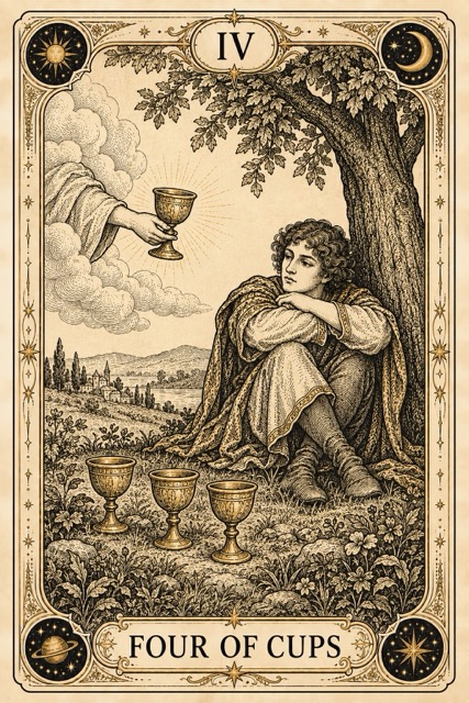 สี่ถ้วย — Four of Cups