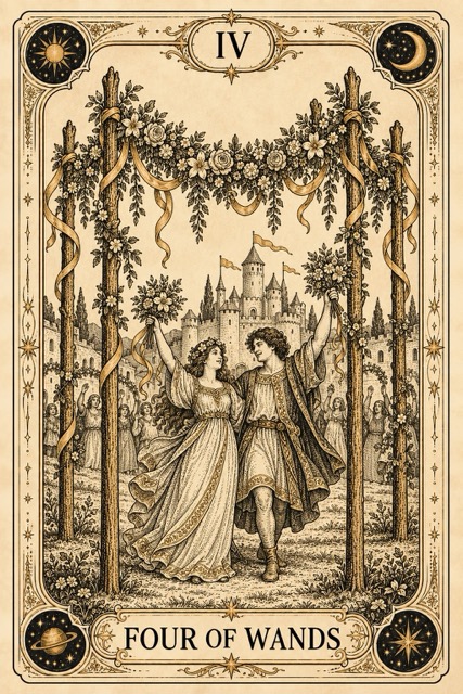 สี่ไม้เท้า — Four of Wands