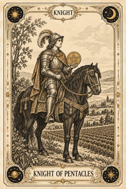 อัศวินเหรียญ — Knight of Pentacles