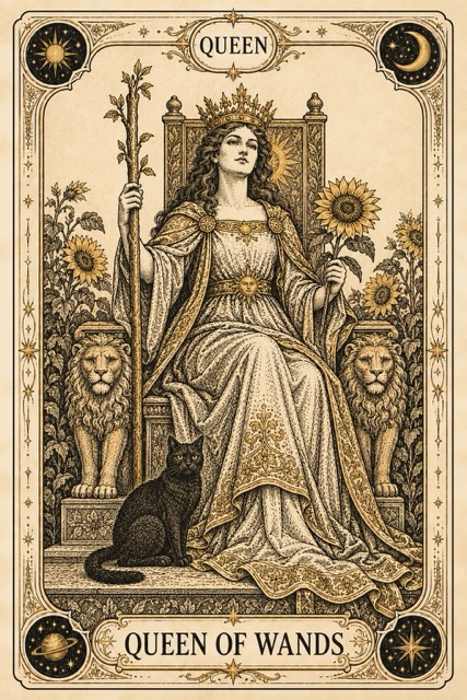 ราชินีไม้เท้า — Queen of Wands