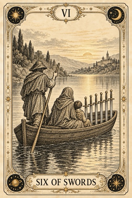 หกดาบ — Six of Swords