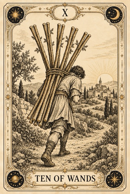 สิบไม้เท้า — Ten of Wands