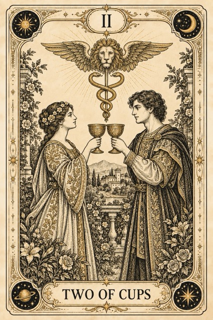 สองถ้วย — Two of Cups